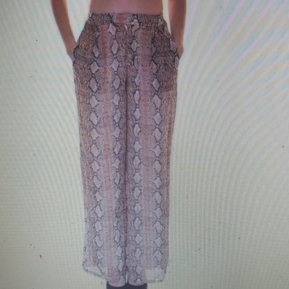 BAR III Palazzo Wide Leg Printed Pant New snake - Picture 1 of 4